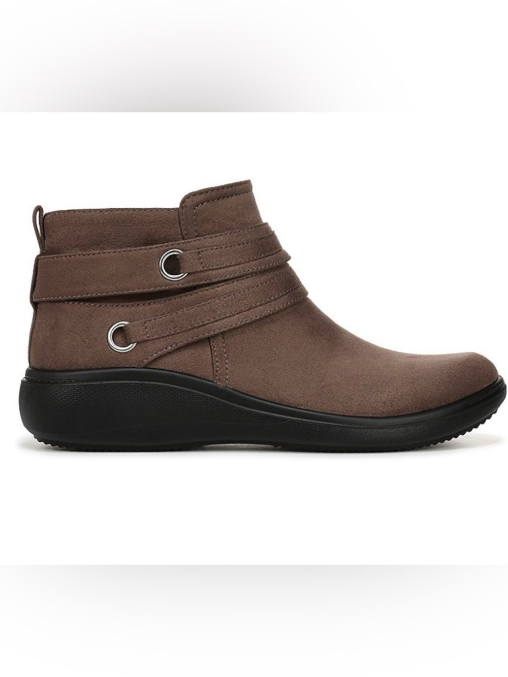 Life Stride Brave Women Zip Ankle Boots Mocha 7.5 Wide New